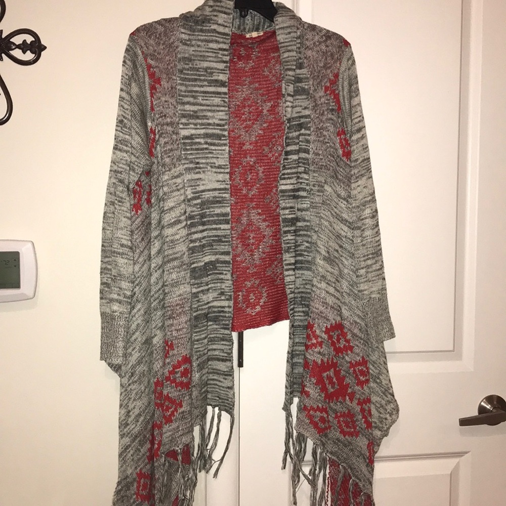 Frayed cardigan!