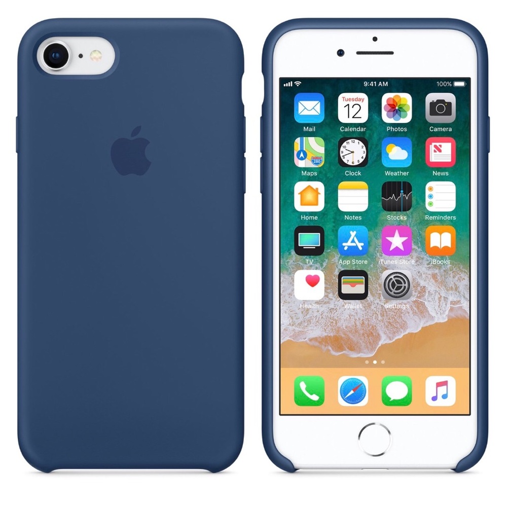 Cobalt Blue Apple Silicone iPhone 8/7 Case
