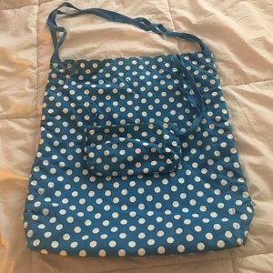 AEO Polka Dot Tote w/ Matching Cosmetic Case