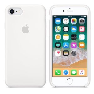 White Apple Silicone iPhone 8/7 Case
