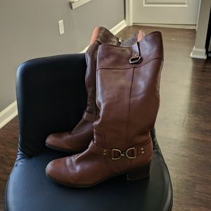 Brown riding boots