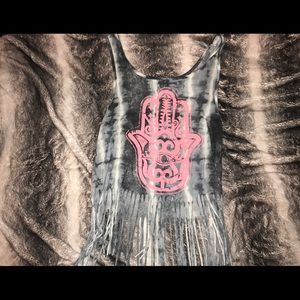 Tank top with pink graphic