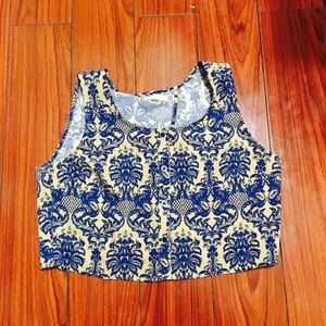 Floral button down crop top