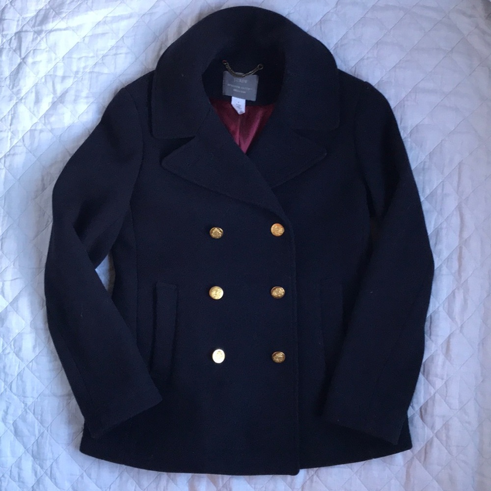 J.Crew Stadium cloth pea coat