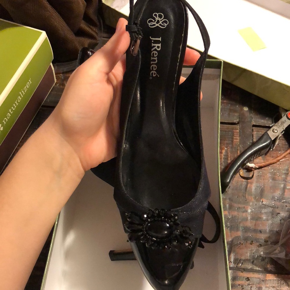 Black heel, size 12 wide