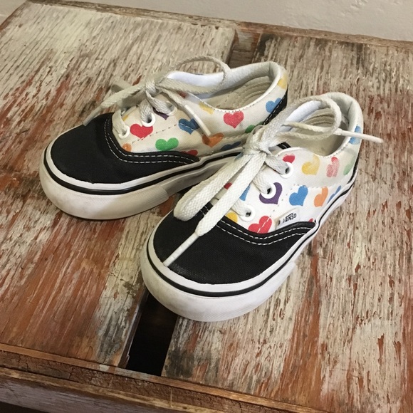 vans rainbow heart shoes