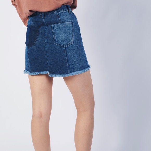 Two toned denim skirt - Picture 3 of 8