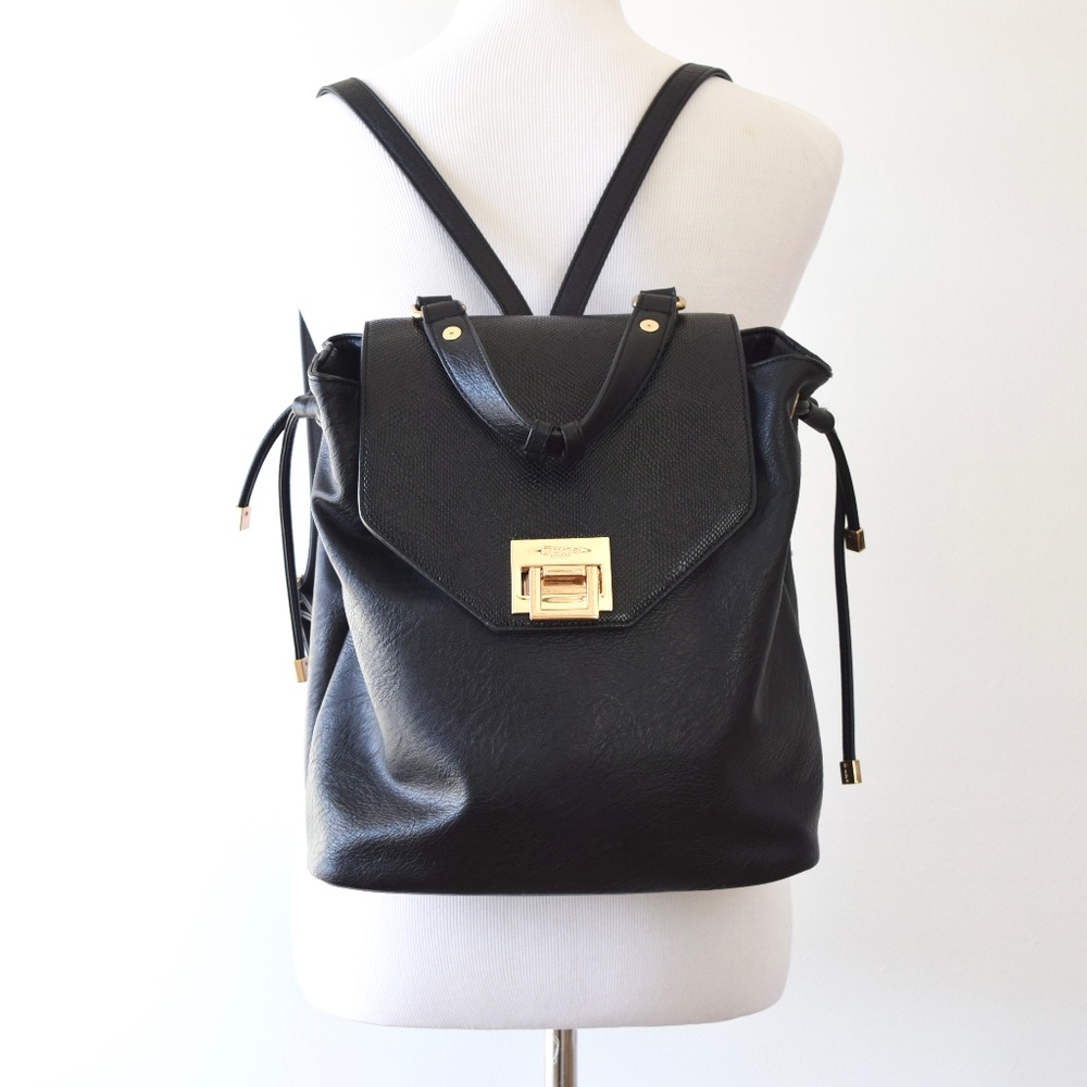 Dune London Black Gold  Snakeskin Backpack