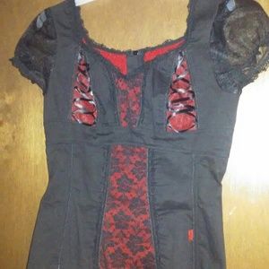 Womens black and red corset