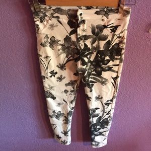 Girls flower print button up legging pants