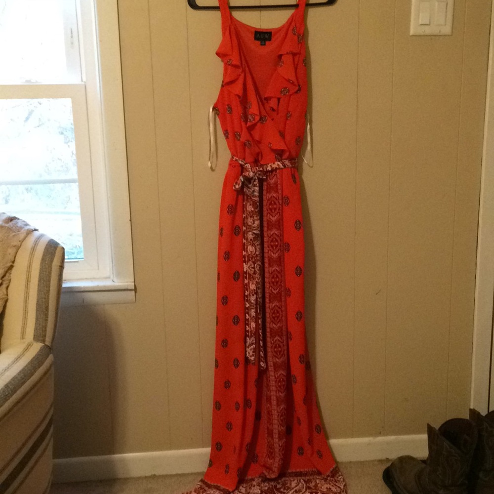 Beautiful Orange Chiffon Dress