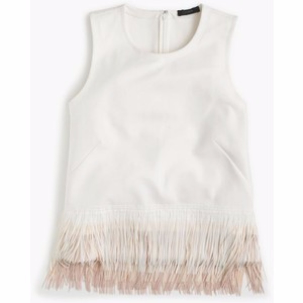 J.CREW KNIT TOP WITH FUN FRINGE