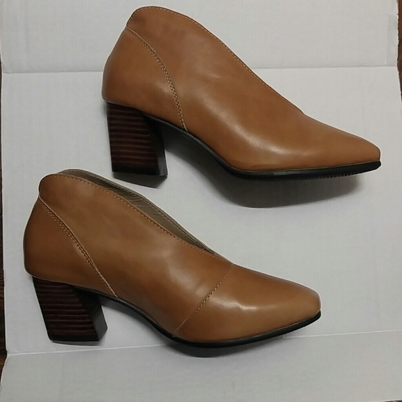 Light brown leather open ankle boot - Picture 2 of 5