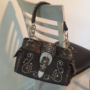 Montana West Brown Conceal and carry handbag