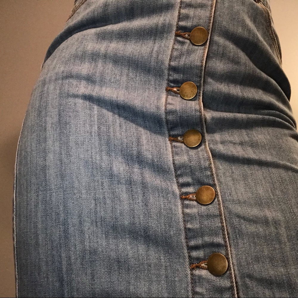 forever21 knee length denim skirt