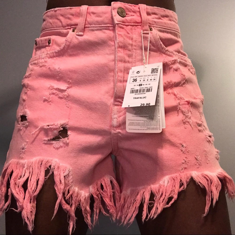 zara trafaluc denim shorts
