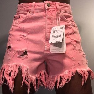 zara trafaluc denim shorts