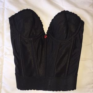 Black corset with floral embellishment