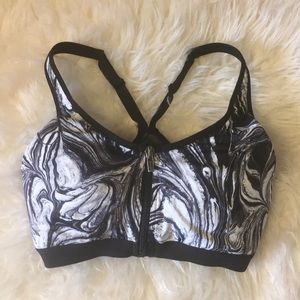 Victoria’s Secret Sports Bra Black White Marble