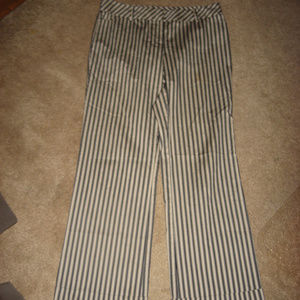 Womens Black Tan Striped ANN TAYLOR LOFT Pants 8