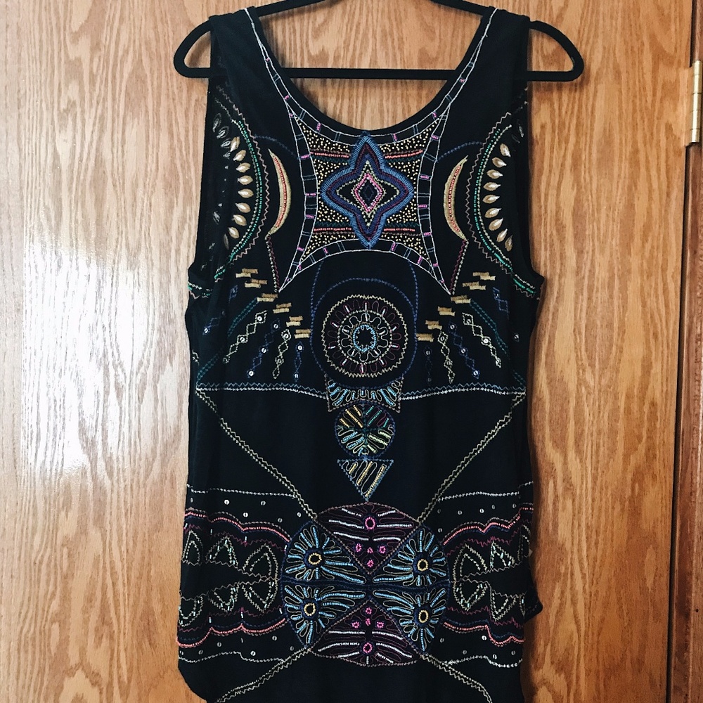 Free People Beaded Side-Split Tank