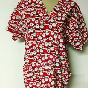 Santa scrub top size XL
