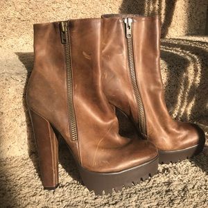 Brown Leather High Heels