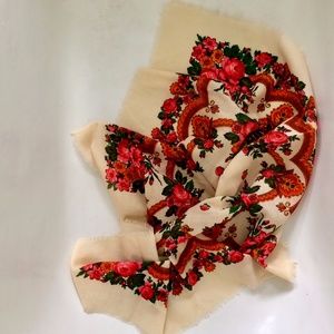 *VTG* Wool Floral Scarf