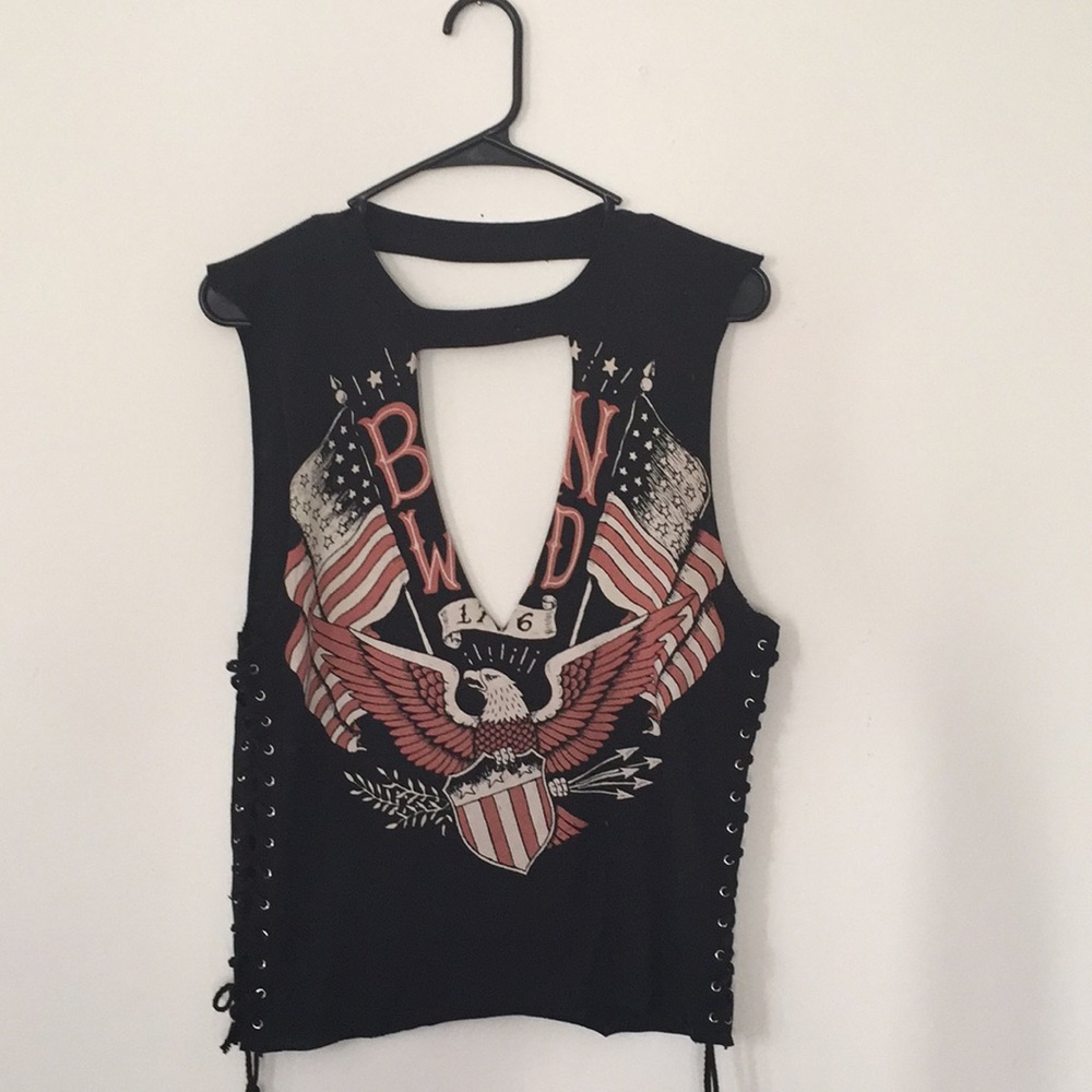 Born to be wild cut up trendy T-shirt