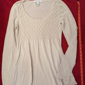 Metallic light gold tunic sweater