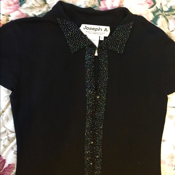 Silk Black Pullover Shirt - Picture 1 of 2