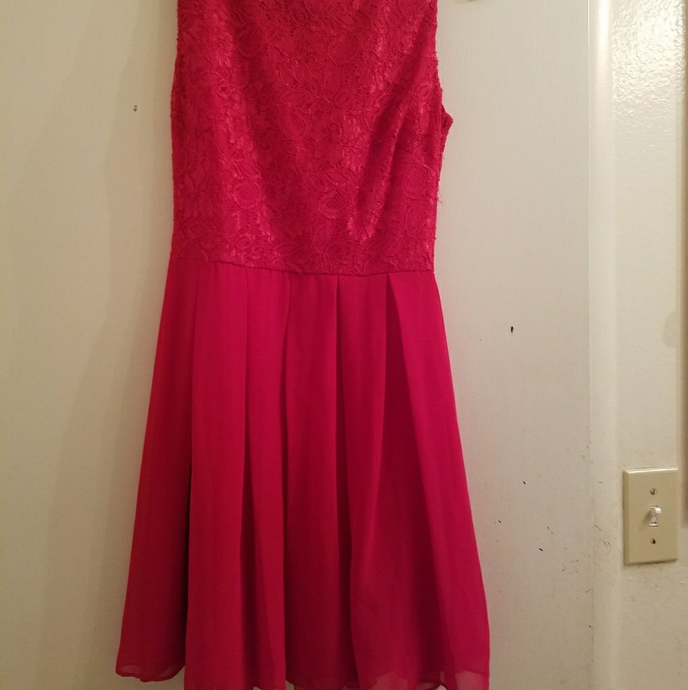 Pleated Fit and Flare Dress