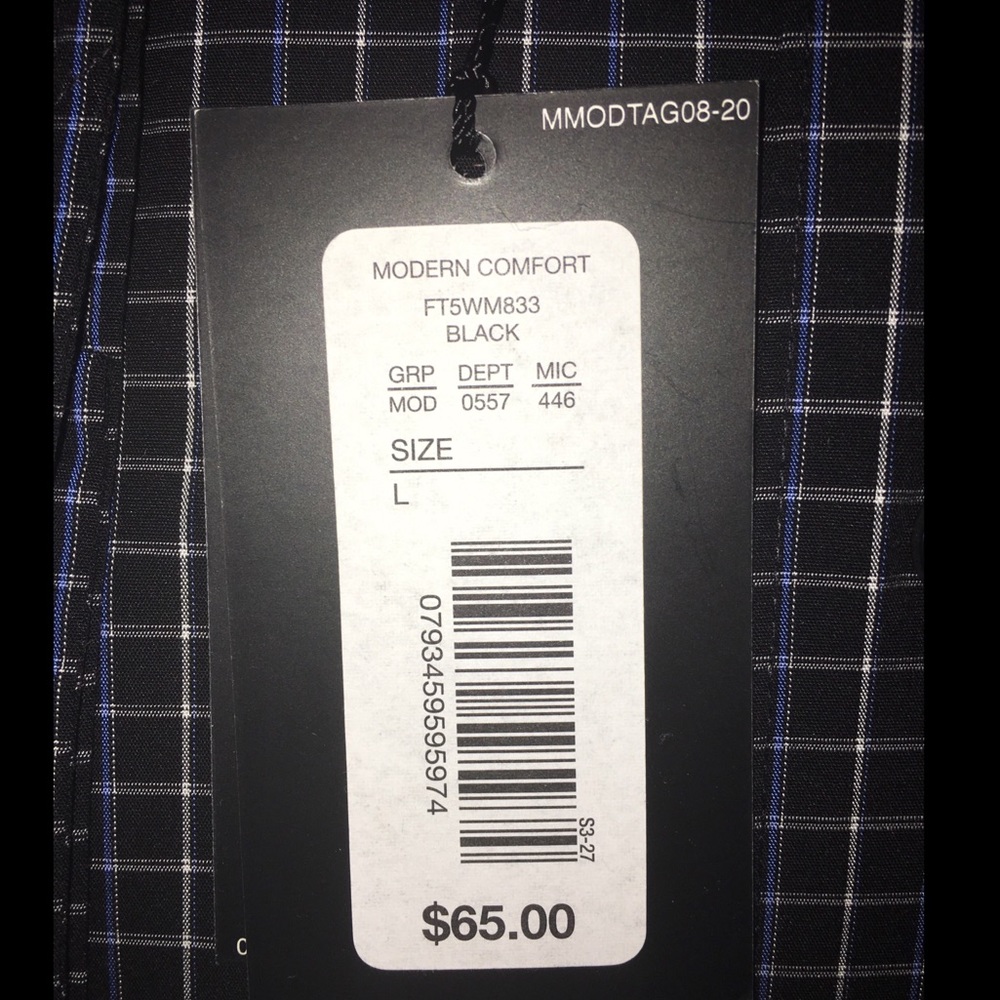 Murano Black Blue White Dress Shirt NWT - Picture 6 of 8
