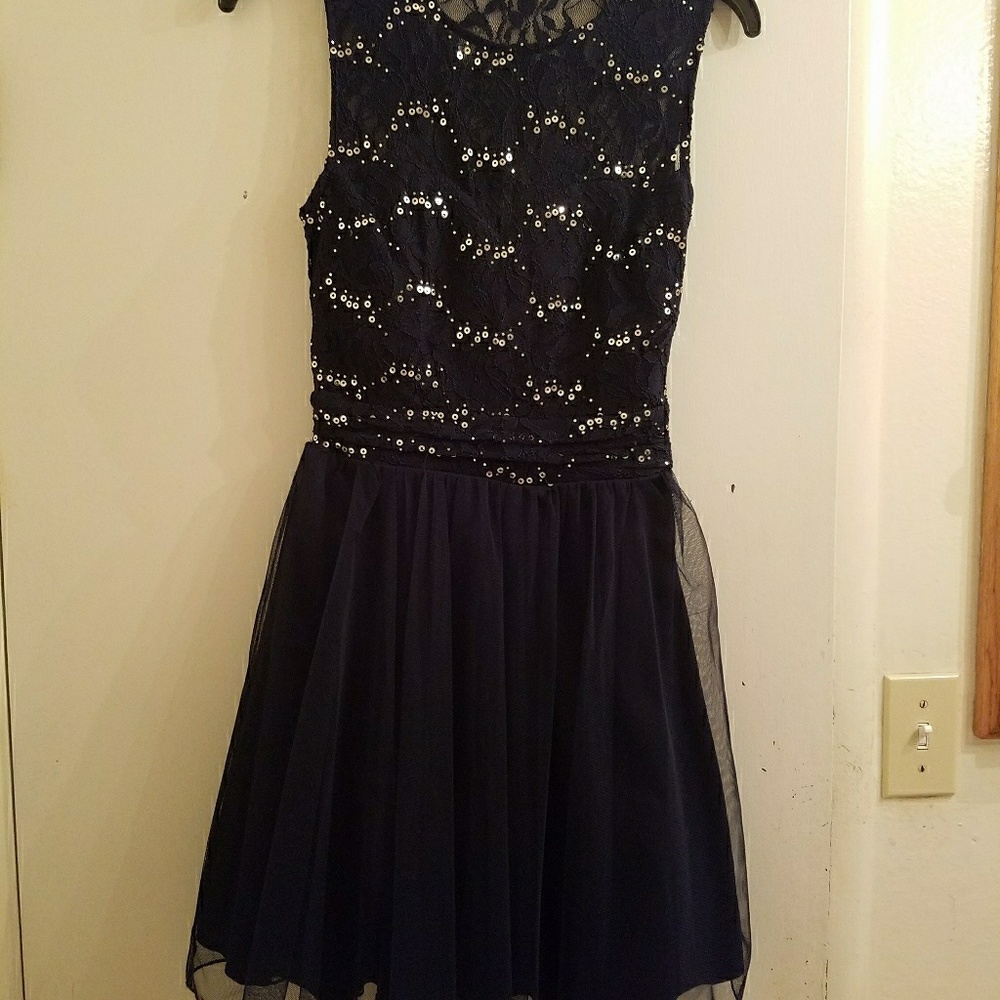 Dark Blue Sequin Dress