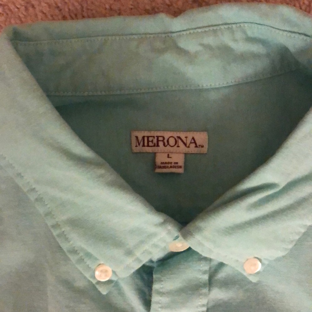 Teal Merona dress shirt. - Picture 2 of 2