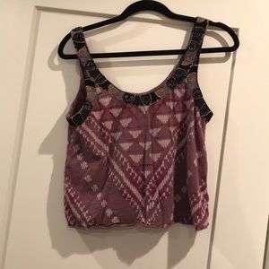 Free people crop top with embroidery