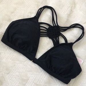 Black Crochet Bikini Top