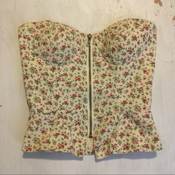 silence + noise Tops - Silence + Noise floral corset bustier top