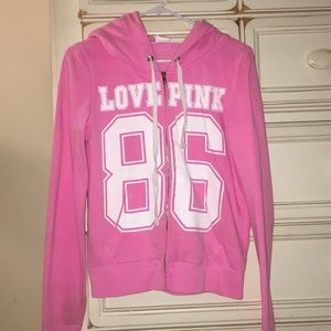 Love pink sweat jacket
