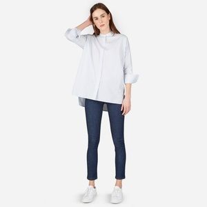 Everlane Collarless White Shirt
