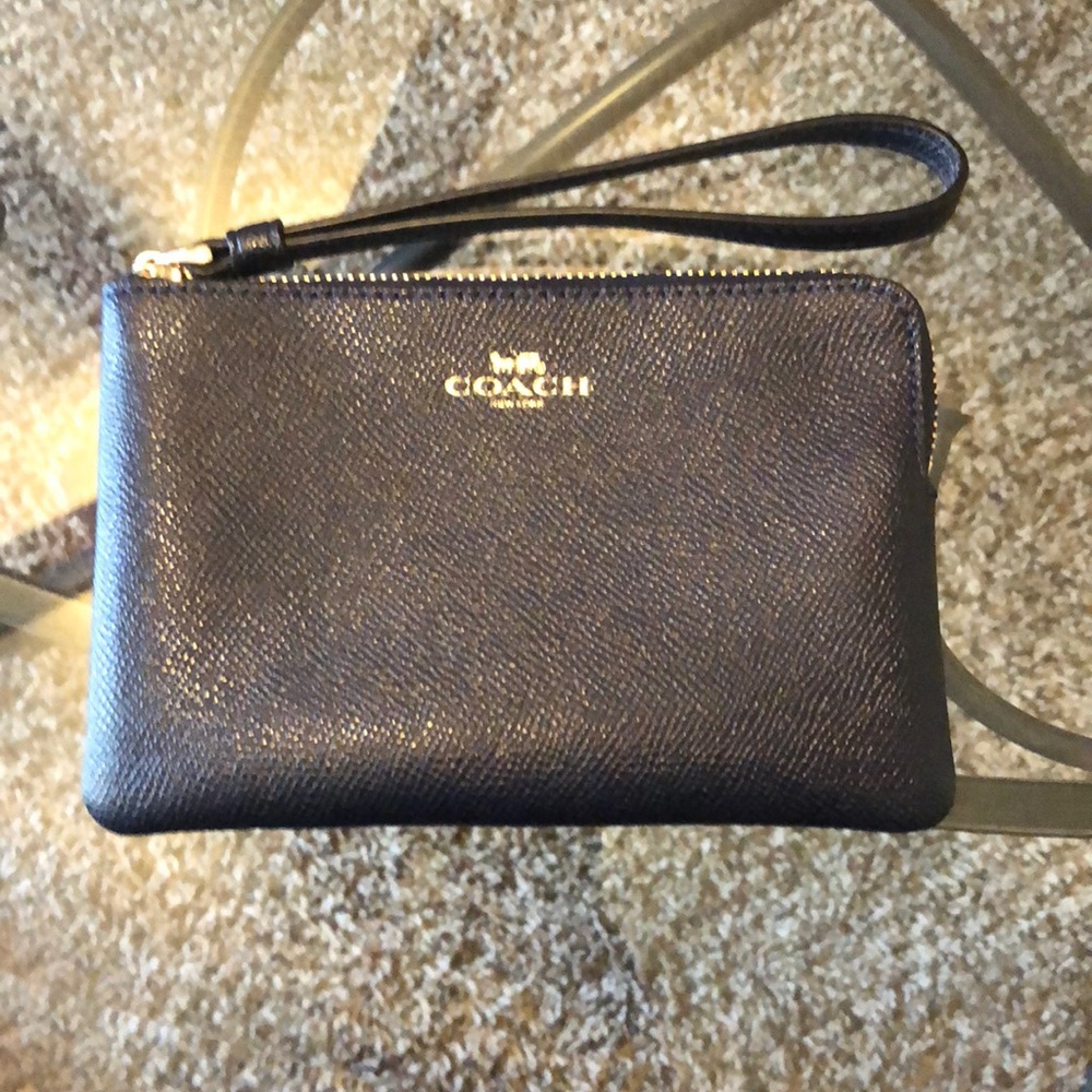 Coach Dark Blue Wristlet