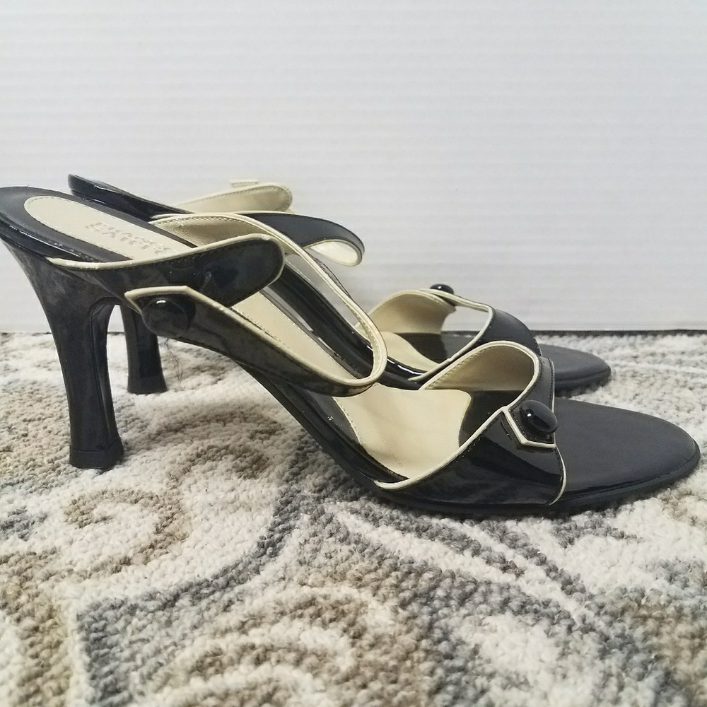 Franco Sarto Black Patent Leather Sandal 8.5