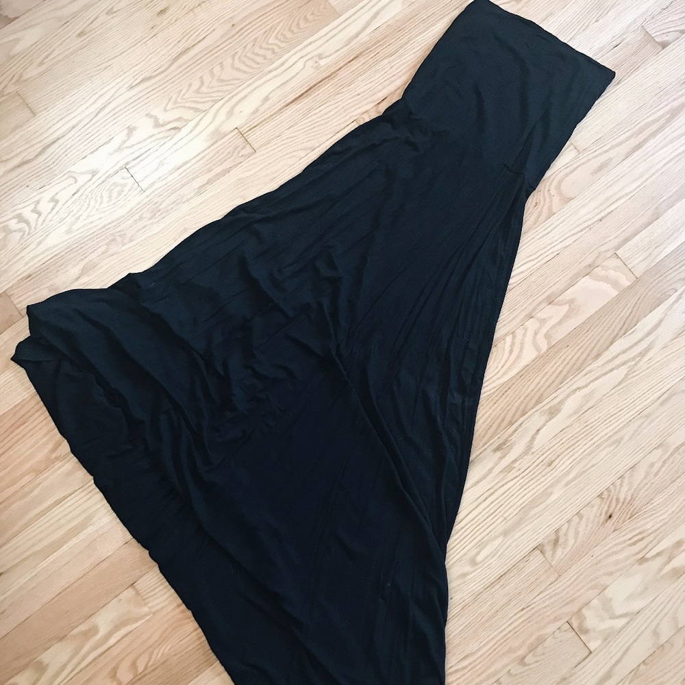 GAP Black Maxi Skirt with foldover top