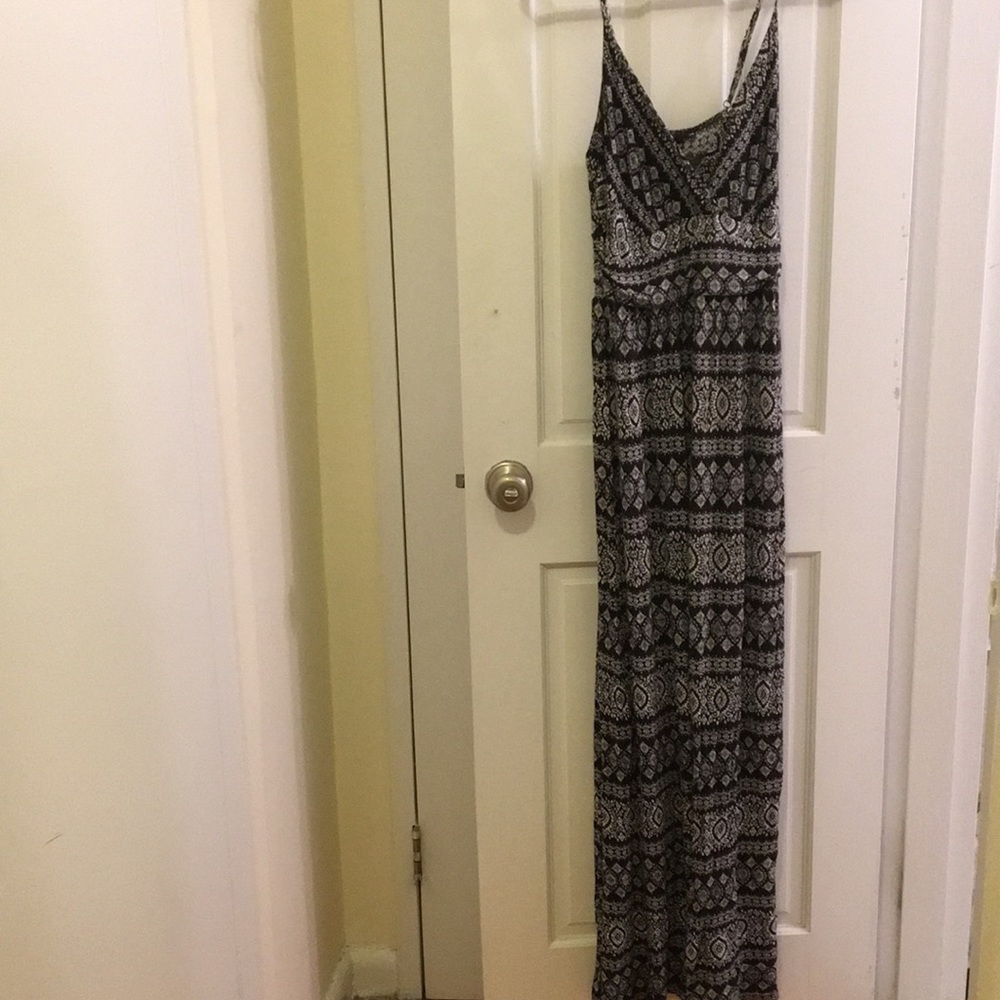 Aqua Printed Maxi Dress