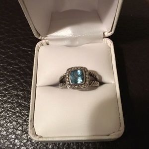 David Yurman petite Albion ring blue topaz