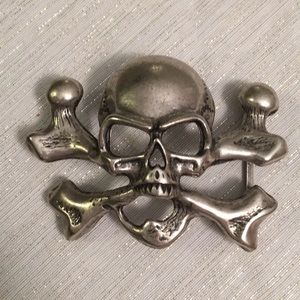 Skull belt buckle (pewter)