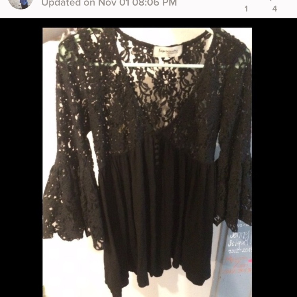 Black formal dress with lace