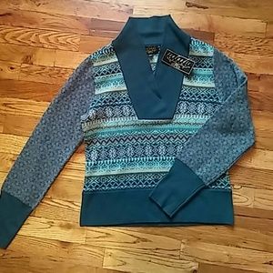 NWT Shawl Collar Fair Isle Sweater