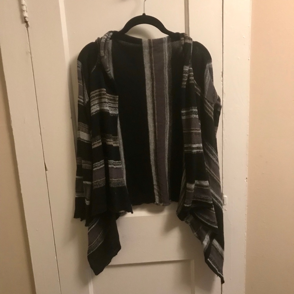 Black/Grey/Brown Striped Cardigan by Poof