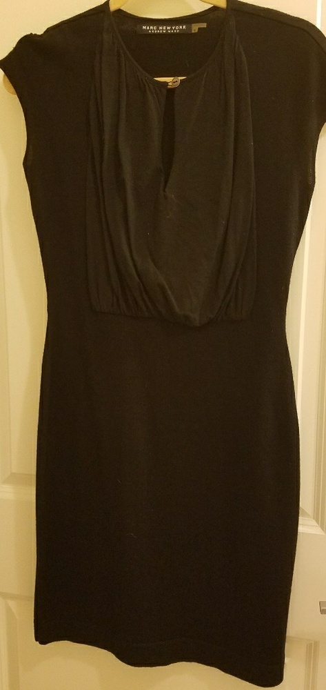 Black knit midi dress